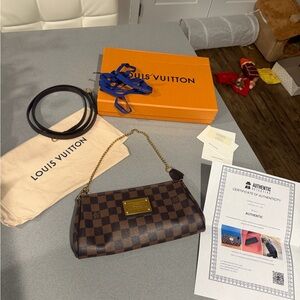 Louis Vuitton Damier Ebene Eva Crossbody Shoulder Bag